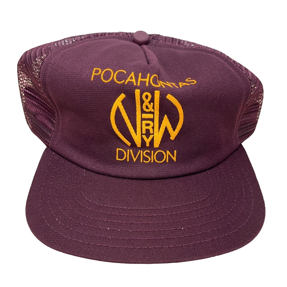 Vintage Norfolk Western Trucker Hat Cap N&W Railroad Railway 80s‎ USA Pocahontas